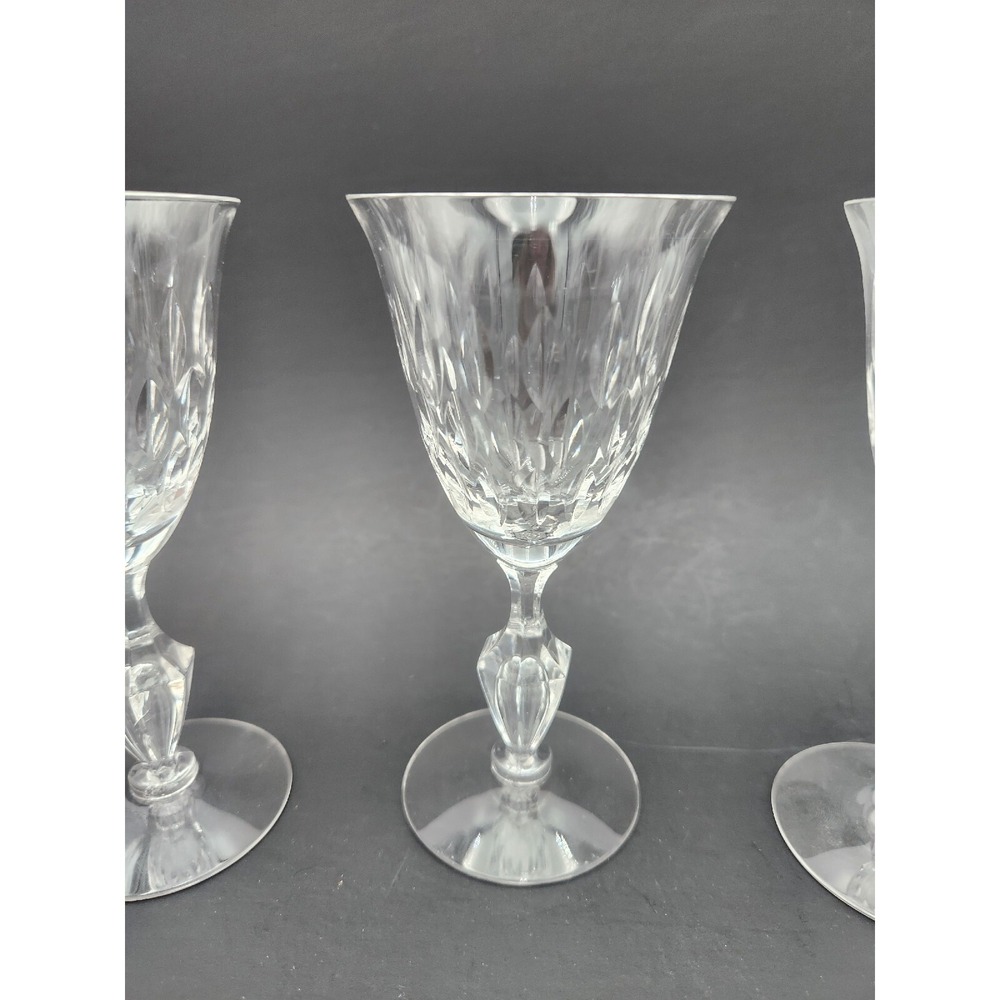 Vtg Tiffin Franciscan Crystal Water Goblets Wine Glasses Jamestown? Set Of 5 - Picture 6 of 10
